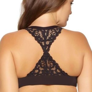 Felina Front Close T-Back Black Bra